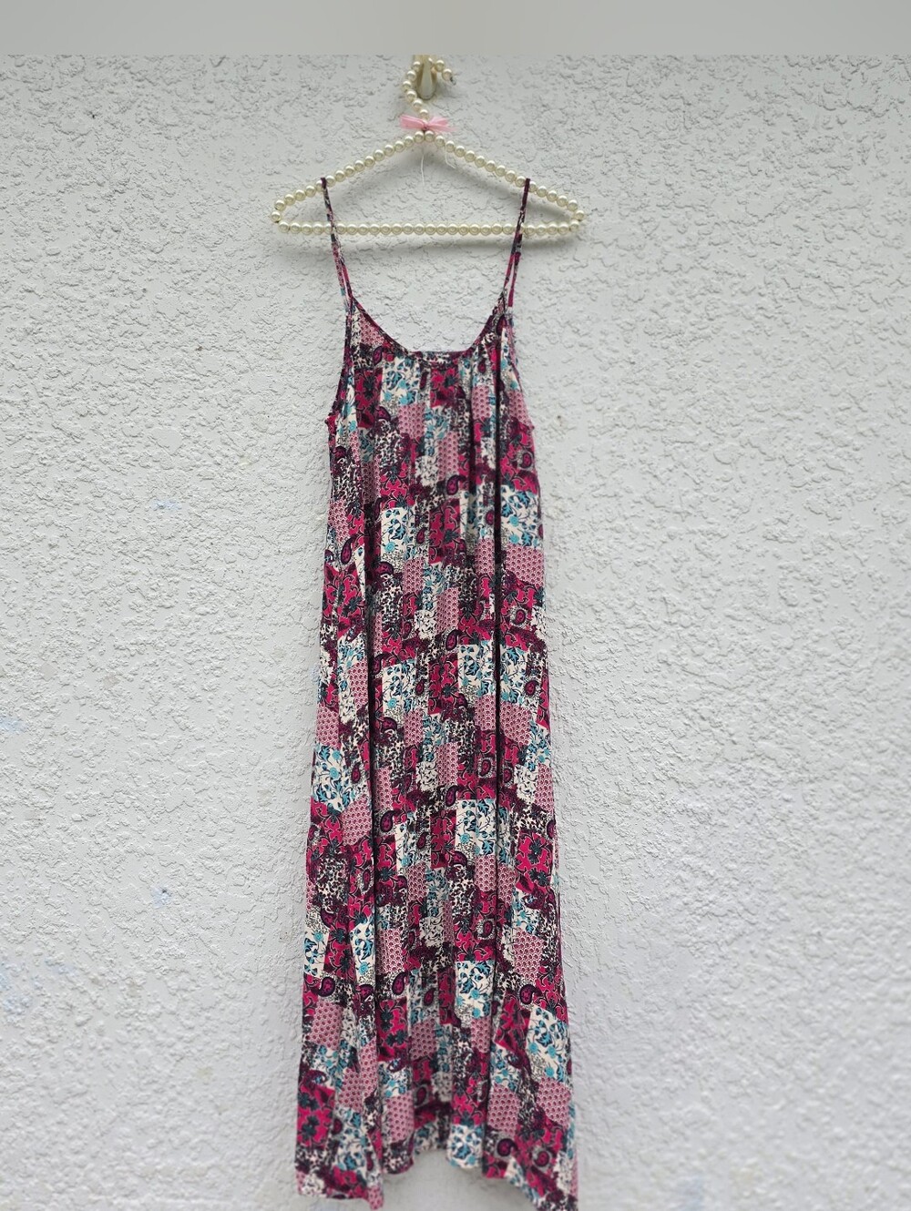 Natural Life Boho Patchwork Paisley Maxi Slip Dress Size XS/S - Picture 1 of 7